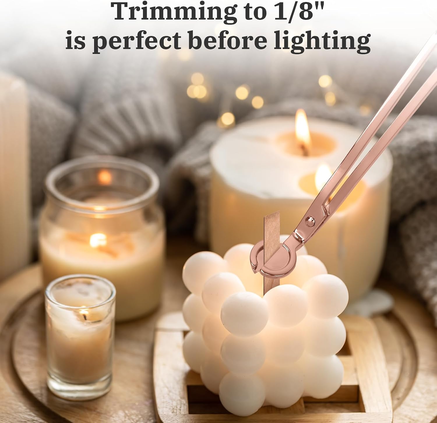 100 PCS Thickened Wood Wicks for Candles Making with Wick Trimmer & Iron Bases-0.5 × 5.1in, Naturally Smokeless Candle Wicks Naturally Smokeless for Long Lasting(T-Shaped Base)