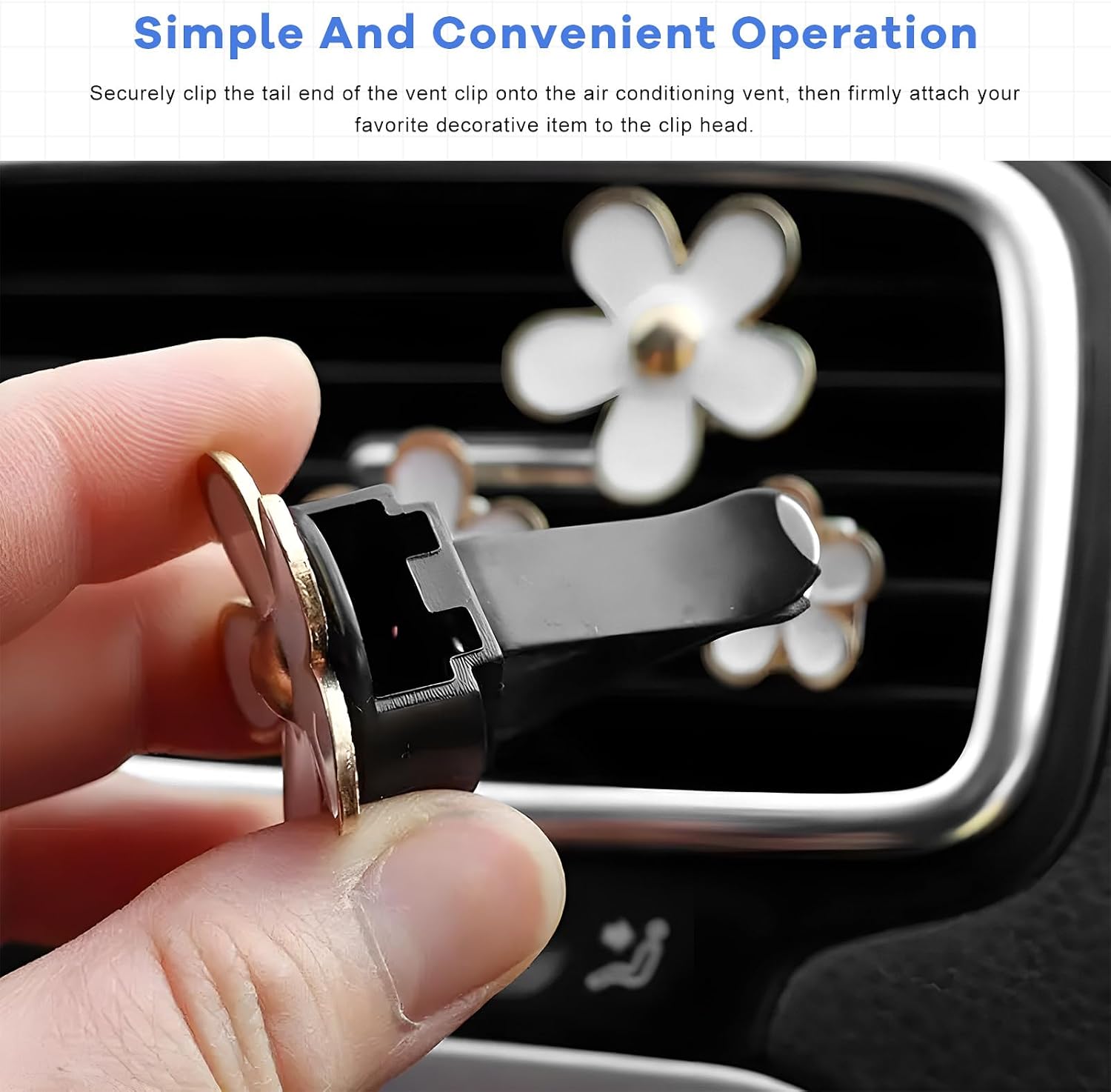20 PCS Car Metal Air Vent Clips, Auto Air Conditioner Outlet Clip with Round Plastic Slot Head, DIY Freshener Perfume Vent Clamp Replacement for Vehicle Office Home