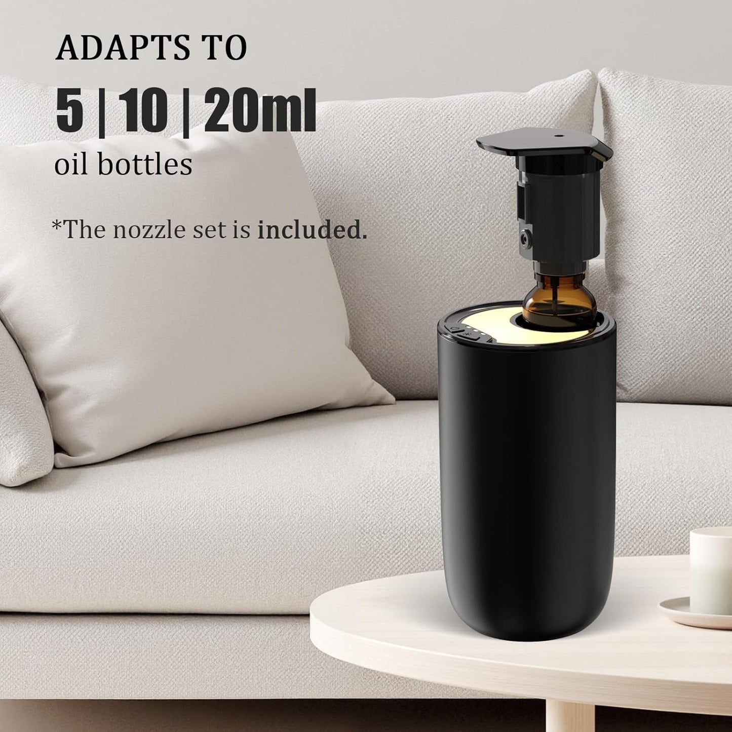 Waterless Car Essential Oil Diffuser, Premium Aluminum Alloy Cold-Air Atomizing Scent Machine Aromatherapy for Home/Office, Rechargeable, Smart Vibration Sensor, 3 Ambient Lights, Mess-Free - Titanium