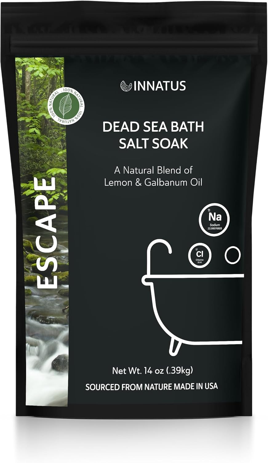 Dead Sea Soothing Bath Salt Soak with 21 Minerals – Relaxing, Detoxifying, and Nourishing for Skin – 14oz, Infused with Essential Oils – Rejuvenate Mind & Body. (Lemon)