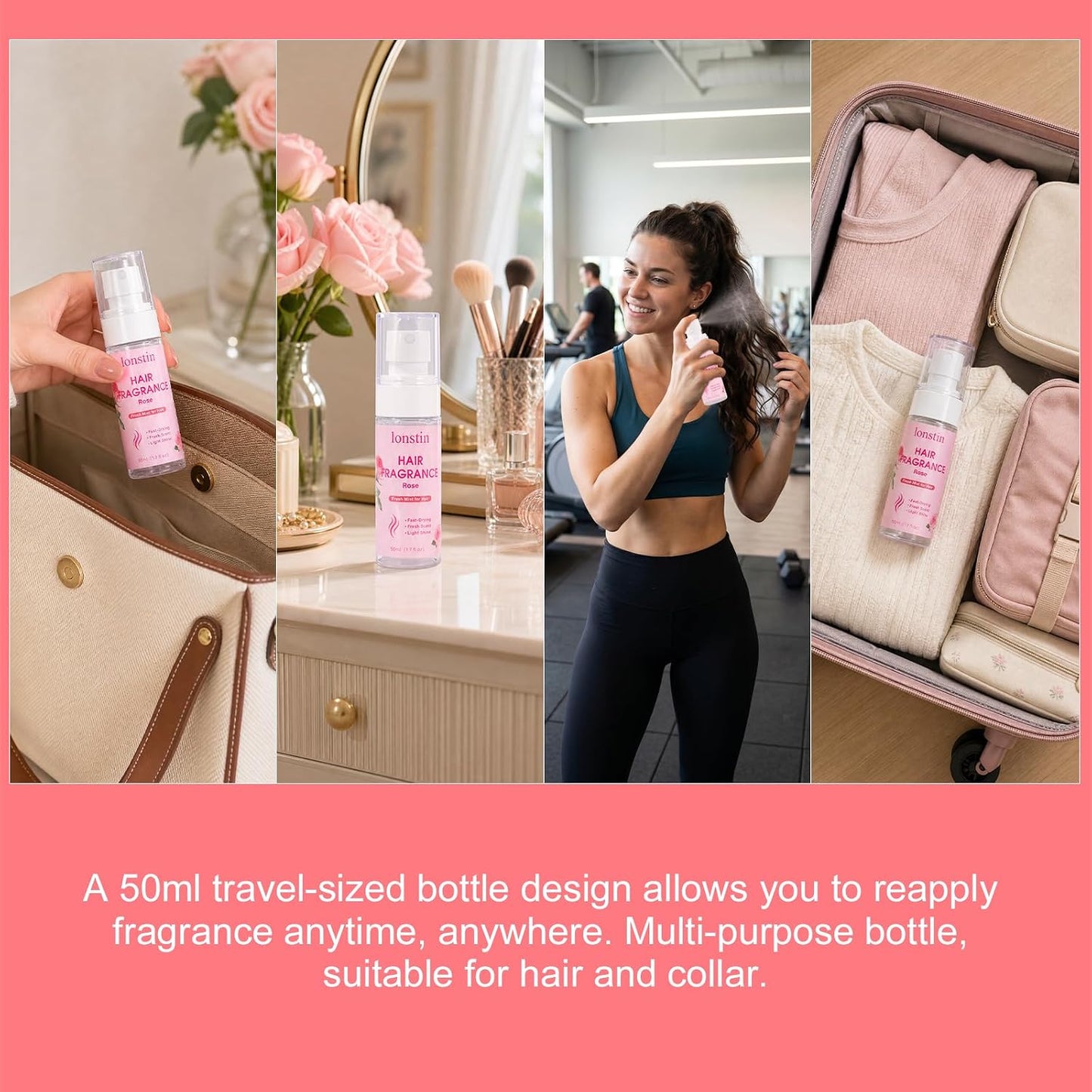 Hair Frangrance for Women, Long-Lasting Scented Hair Spray & Body Mist, Freshen Hair, Body & Pillows, Lightweight Non-Greasy Mist for Dry & Frizzy Hair, 100ml