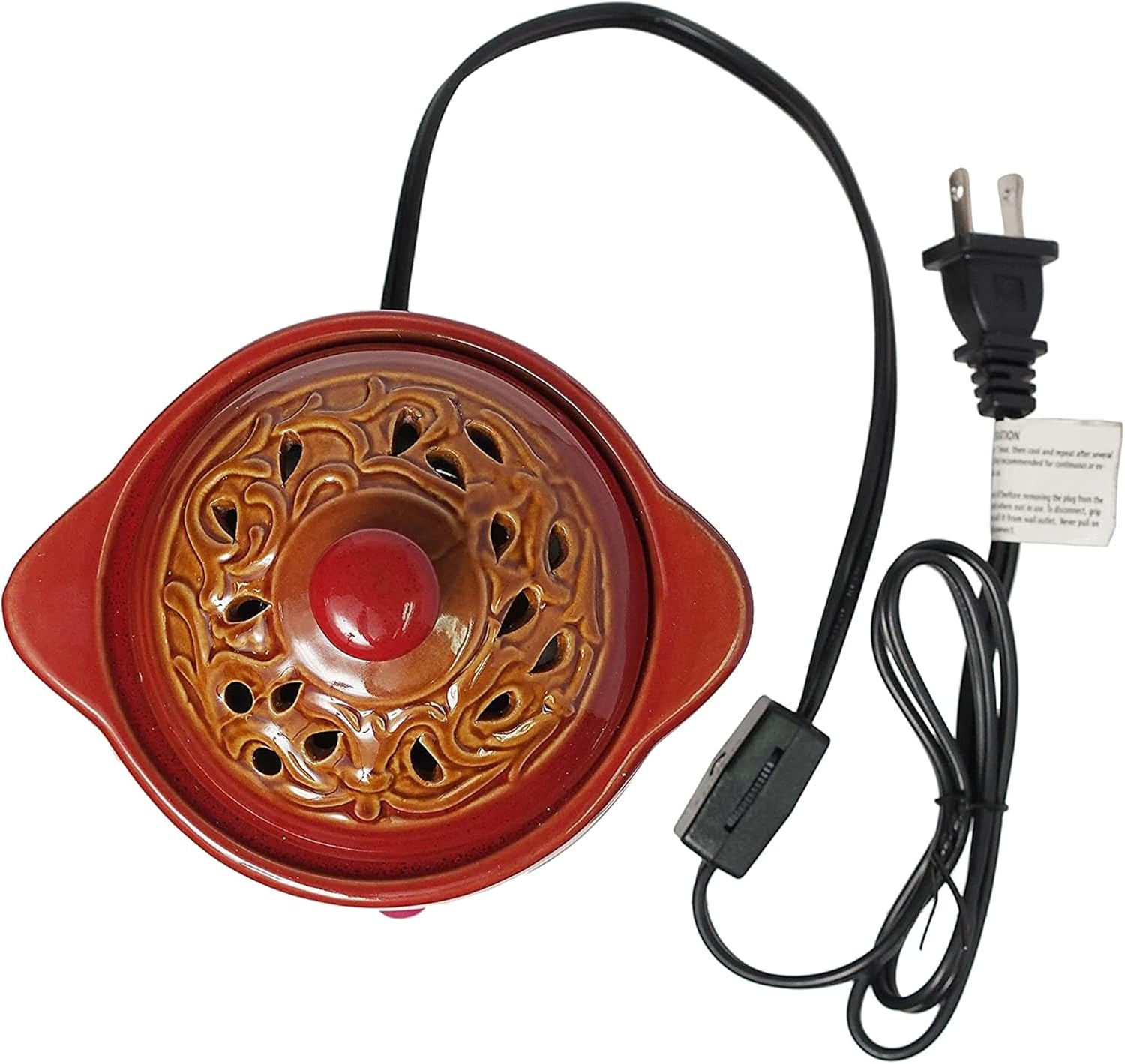 Hosley Red Electric Potpourri Warmer 5.5" High. Ideal Gift for Wedding, Special Occasions, Spa, Aromatherapy, Reiki, Meditation Settings and Home Office. O3