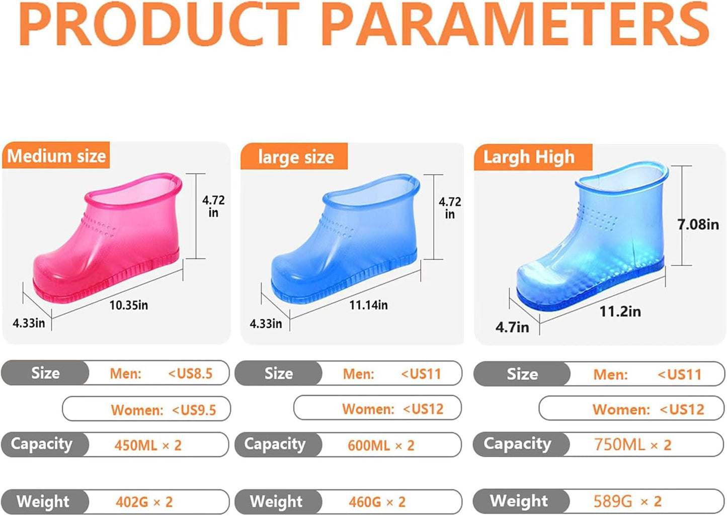 WMHYLYH Movable Foot Soaker, Portable Feet Soaking Tub Massage Foot Bath Shoes, Bath Massager Basin Pedicure Feet Spa Shoes for Thermal Massage to Promote Blood Circulation (Medium, Red)