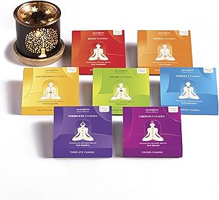 7 Chakra Incense Brick Super Set by Aromafume | 63 bricks & Tree of Life Exotic Burner | Smokeless Incense Set for Chakra Balance | Yoga & Meditation Gifts | Incense Kit for Plexus, Root Chakra & more