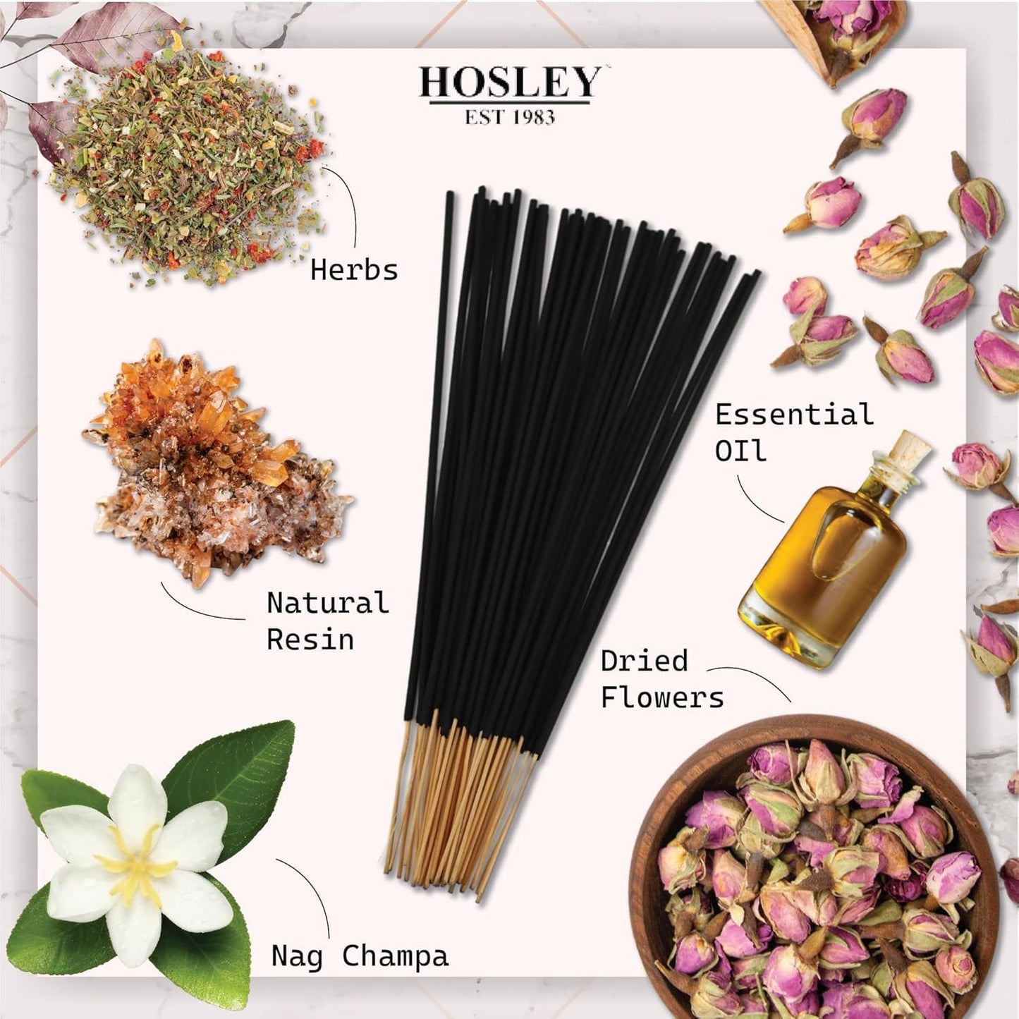 Hosley 120 Pack Incense Sticks + Bonus 120 Pack (Total 240) – Patchouli, Nag Champa, Myrrh & 3 Random Grab Bags – Bulk Pack Perfect for Home, Meditation & Aromatherapy