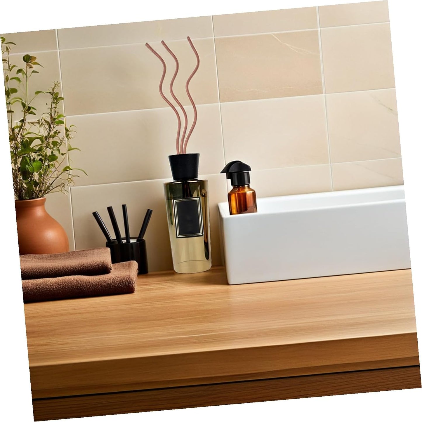 50pcs Natural Rattan Reed Diffuser Sticks for Essential Oil Aroma Replacement Portable Fragrance Reeds for Home Office Bedroom Aromatherapy and Scent Diffuser Refills