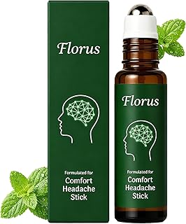 Florus Relief Roll on, Peppermint Oil Head Comfort Stick with Lavender, Chamomile and Magnesium Glycinate (1pcs)