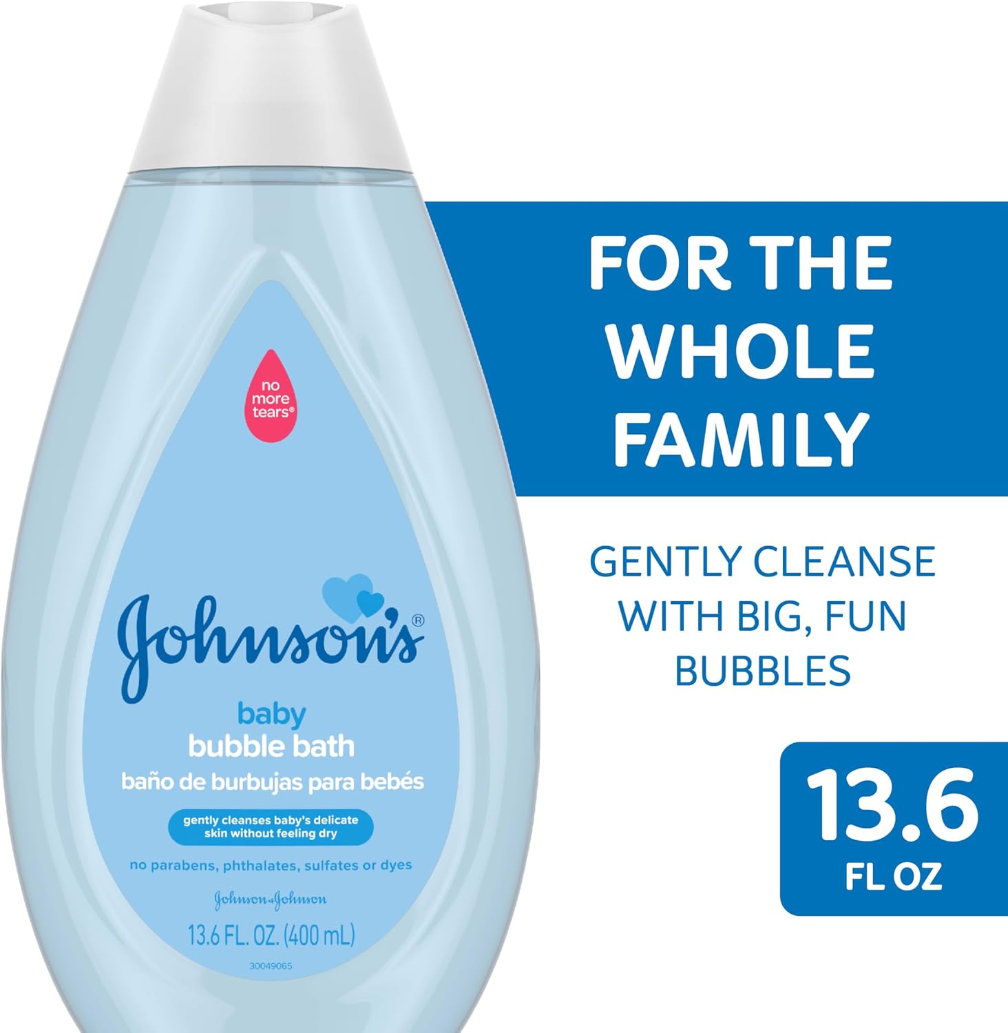 Johnson's Baby Fluffy Bubbles Bubble Bath, No More Tears, Gently Cleanses Delicate Skin Without Feeling Dry, Hypoallergenic, No Added Parabens, Sulfates & Dyes, 13.6 fl. oz (Pack of 2)