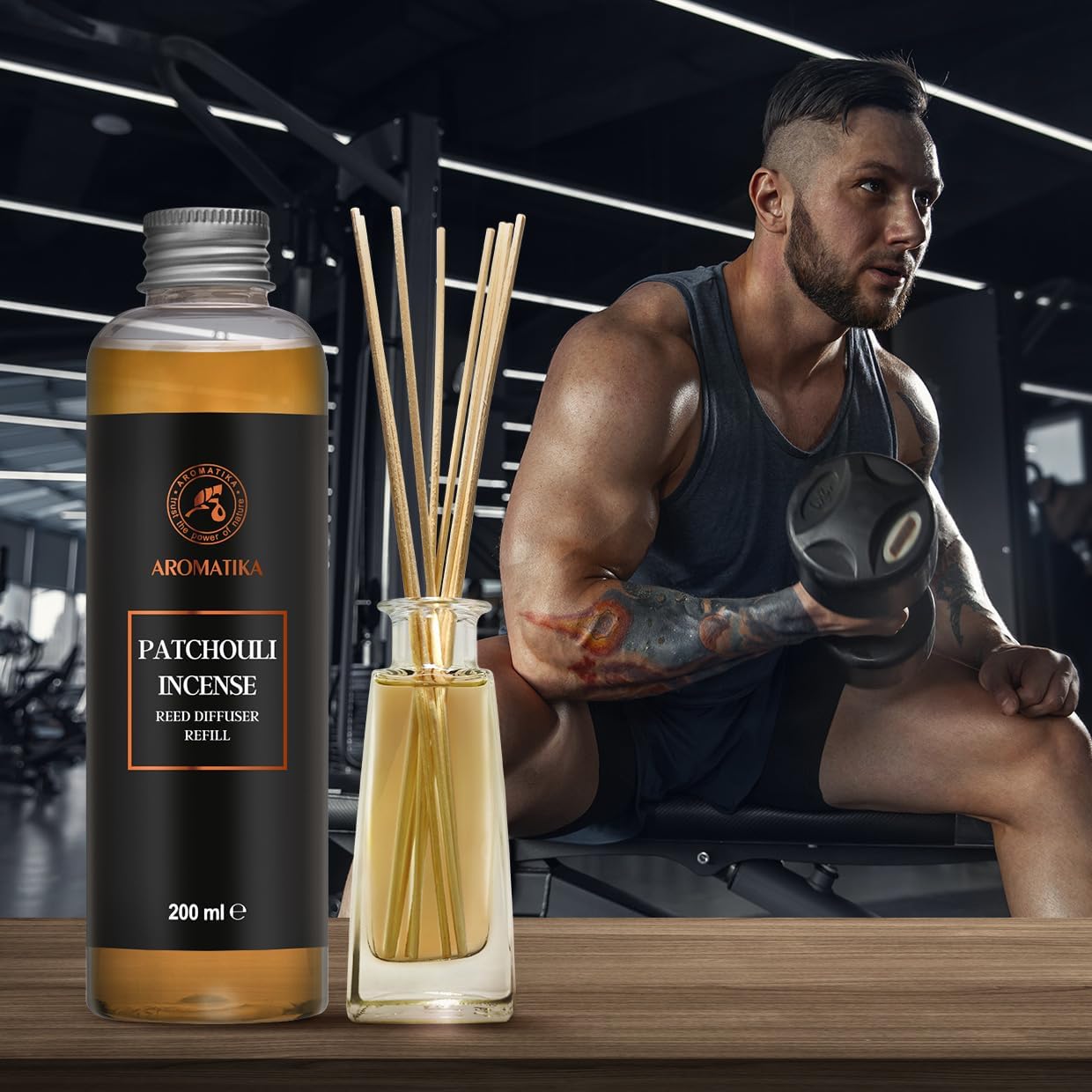 Reed Diffuser Refill Patchouli-Frankincense 6.8Fl Oz - Aroma Refill for Reed Diffuser - Long Lasting Home Fragrance - Air Freshener - Warm Scent - Aromatherapy - Home Decor - Air Diffuser