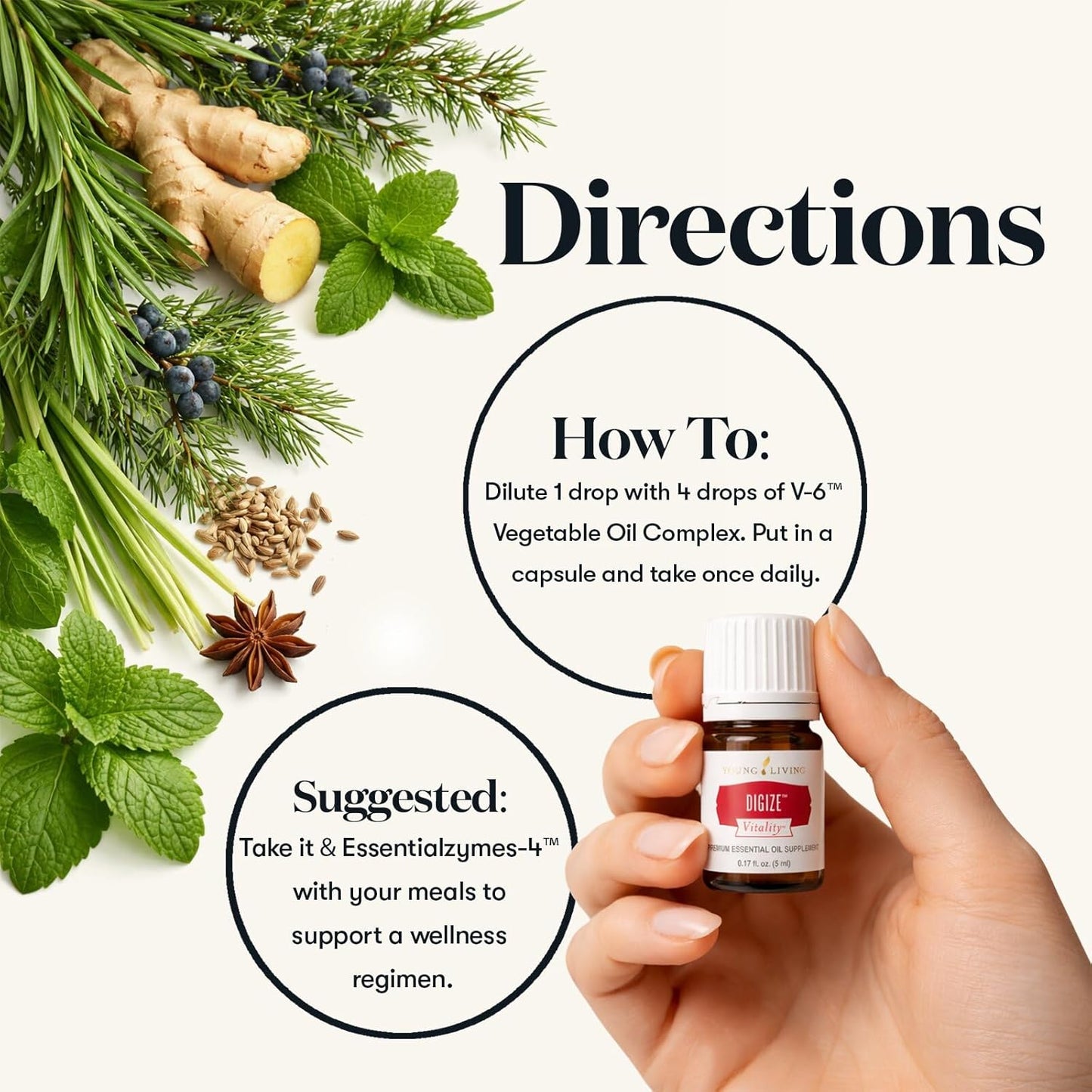 Young Living DiGize Essential Oil Blend | 5 ml | Soothing Aromatherapy Experience | Ideal for Diffusion & Massage | Premium Quality | Complex, Calming Aroma for Relaxation