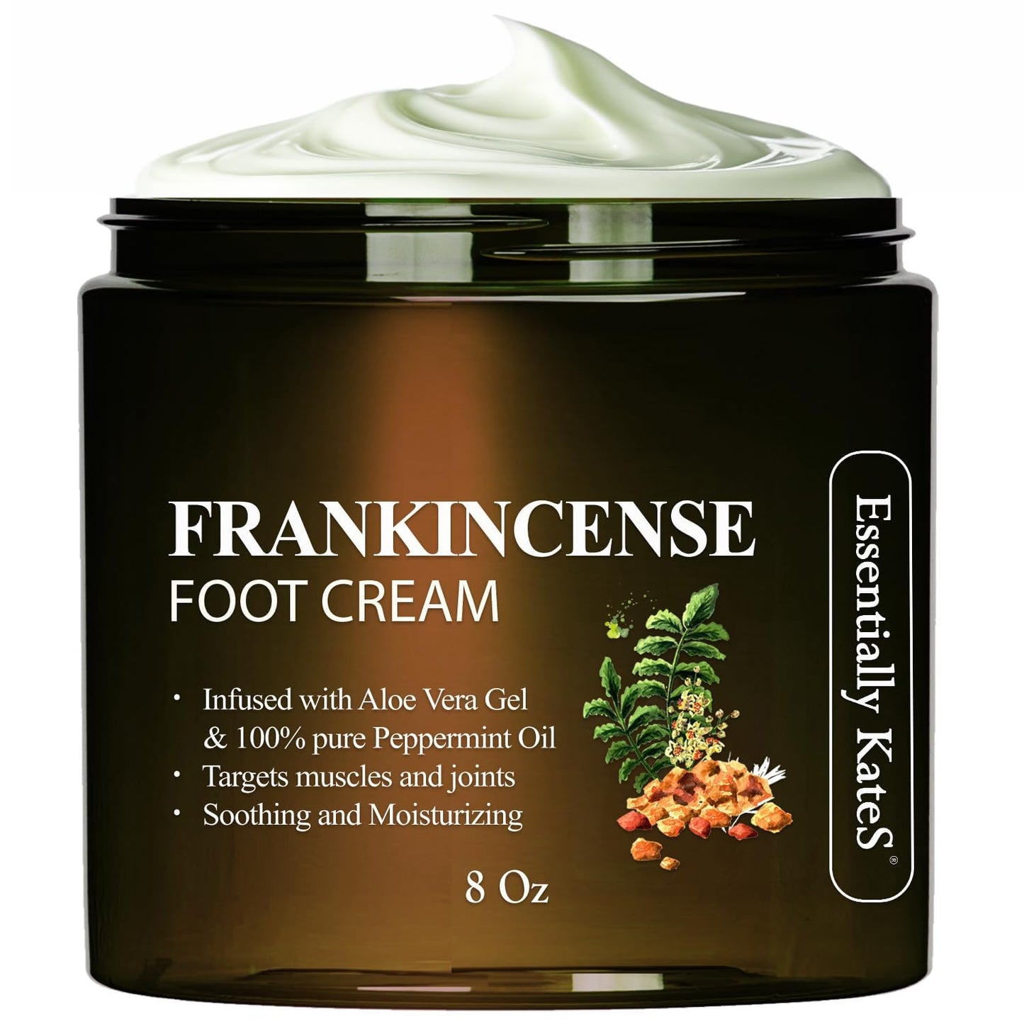 Essentially KateS Frankincense Oil Foot Cream 8 Fl Oz - Fight Soreness and Stiffness in Tired Feet - Footsole, Achilles, Footbridge, Ankle and Foothill Cream