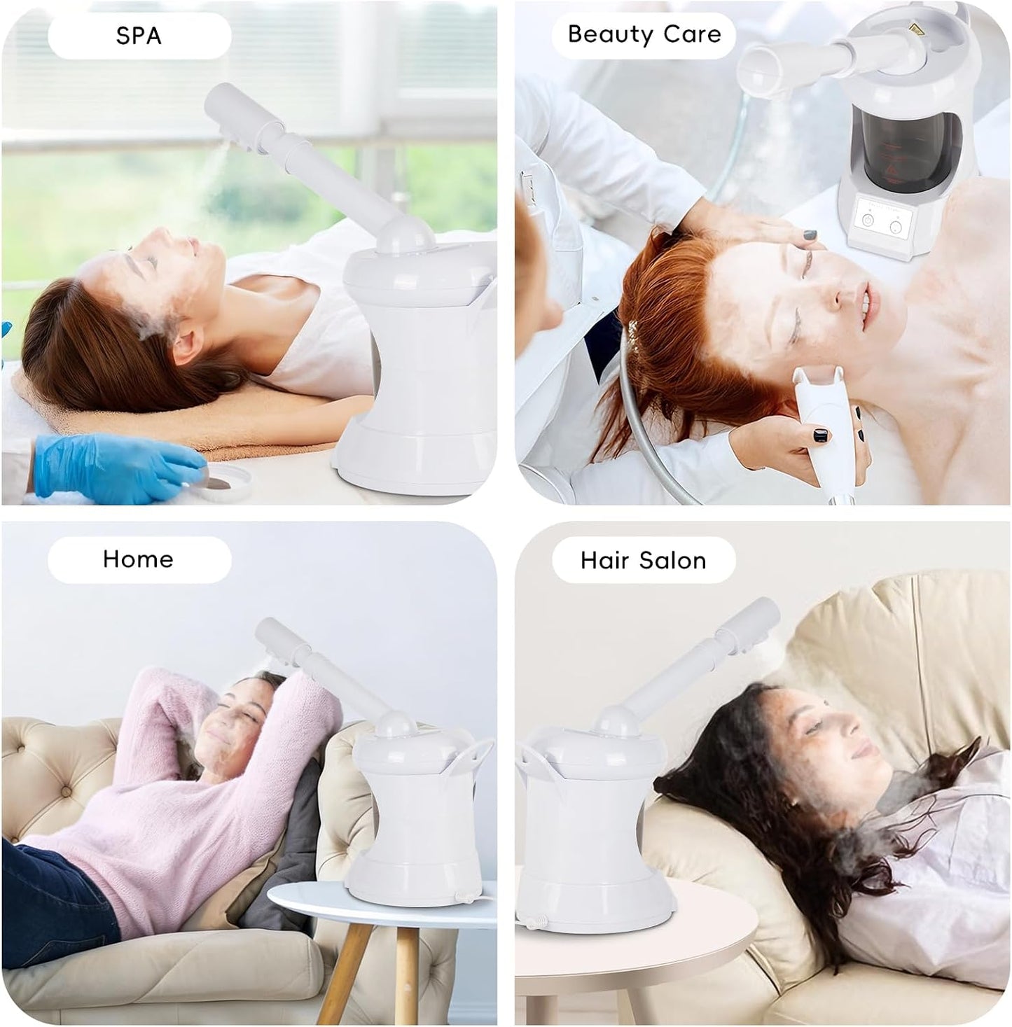 Table Facial Steamer, Face Steamer with Extendable Arm Nano Ionic Steamer for Home Salon Spa or Personal Care