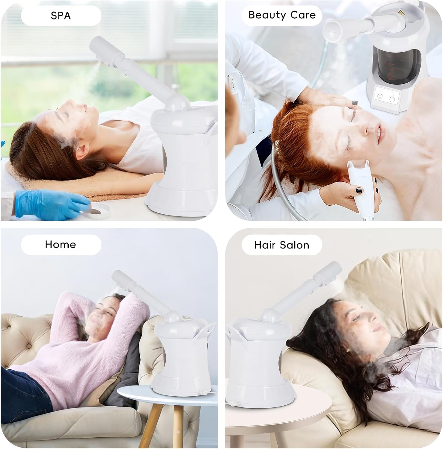 Table Facial Steamer, Face Steamer with Extendable Arm Nano Ionic Steamer for Home Salon Spa or Personal Care