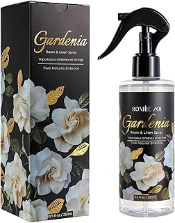 ROMIIE ZOI Linen & Room Air Freshener Spray Room Mist, with Natural Plant Extract, Gardenia Scent, 8.5 FL OZ.