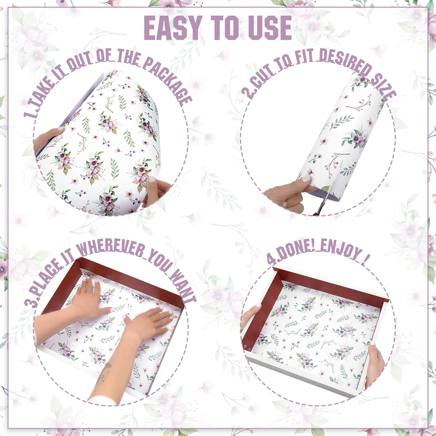 BBTO 10 Sheets Drawer Liners for Dresser, Non Adhesive Scented Drawer Paper Liners, 15.8 x 22 Inch, for Fragrant Home Shelf Closet Bedroom Cabinets(Floral Style)