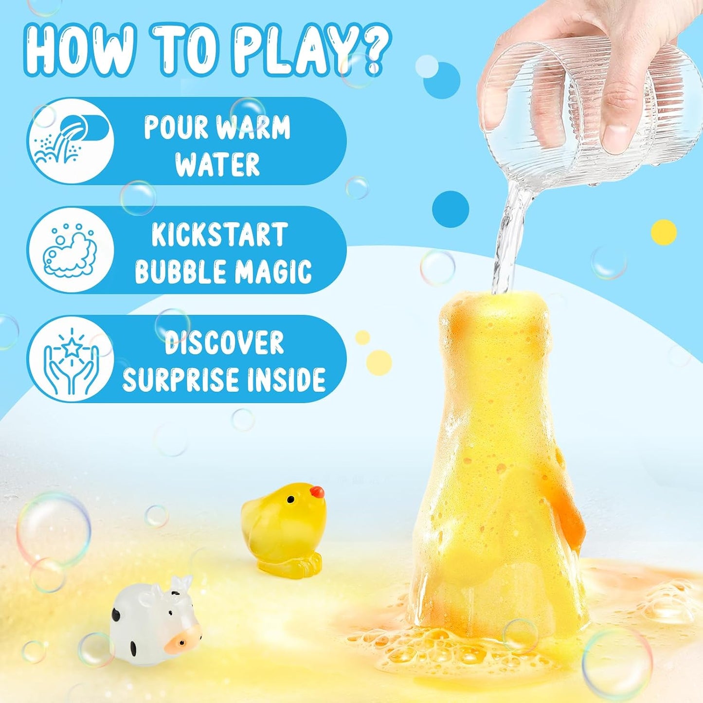 TUZT Kids Bath Bombs Science Kit - 12 Glow-in-the-Dark Surprise Toys & 6 Fizz Potion Bottles for Ages 3-8, STEM Bath Time Fun, Non-Toxic Easy Clean, Perfect Christmas Birthday Gift