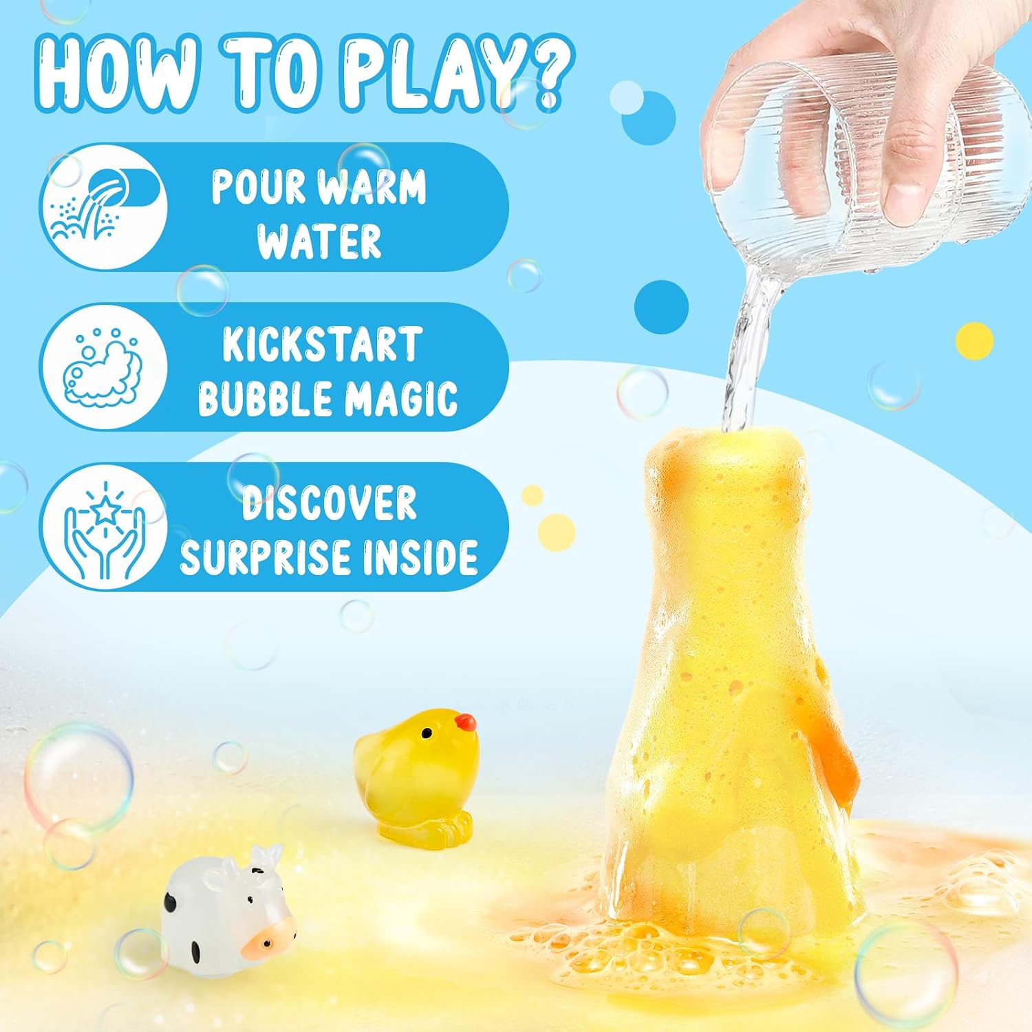 TUZT Kids Bath Bombs Science Kit - 12 Glow-in-the-Dark Surprise Toys & 6 Fizz Potion Bottles for Ages 3-8, STEM Bath Time Fun, Non-Toxic Easy Clean, Perfect Christmas Birthday Gift