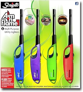 Scripto AIM 'N Flame Multi-Purpose Lighters, Pack of 4
