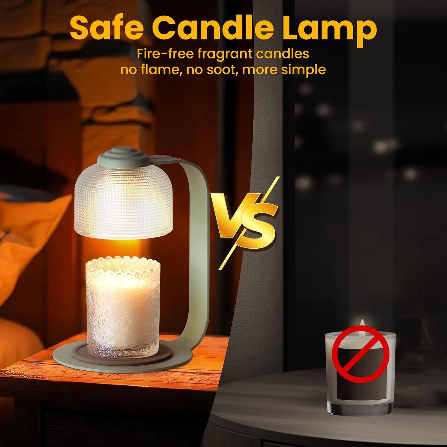 Candle Warmer Lamp with Timer - 4.92'' Dimmable Candle Lamp Warmer, Christmas Birthday Gift for Women & House Warming with Flameless Fragrance, Room Decor Green Lamp Warmer for Mom Gifts