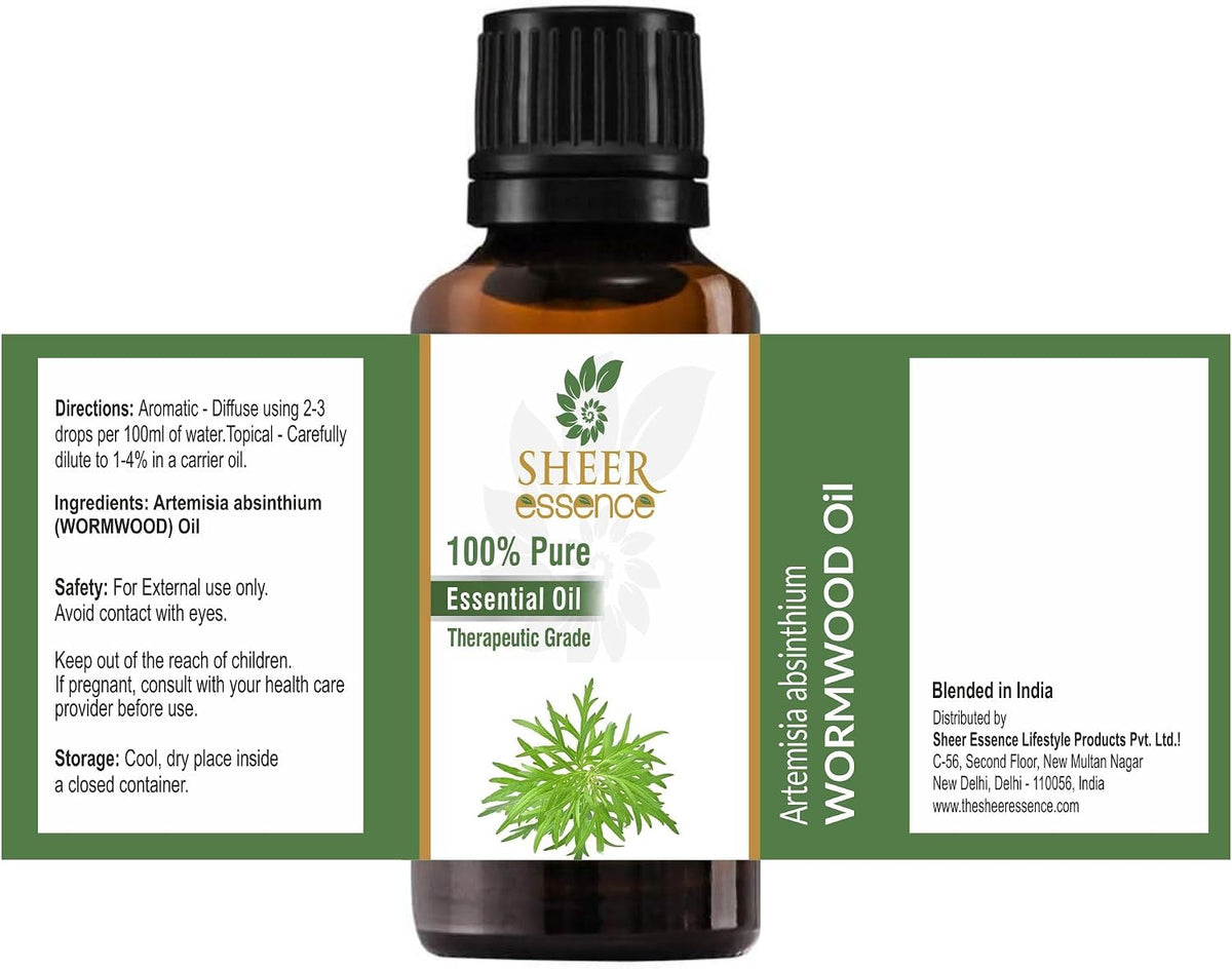 Wormwood Oil (Artemisia Absinthium) Essential Oil 100% Pure Natural Undiluted Uncut Therapeutic Grade Oil 0.50 OZ