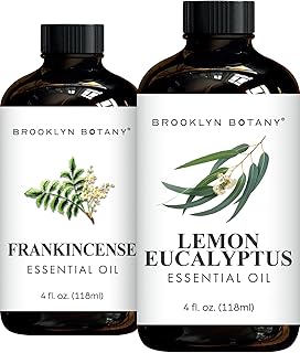 Brooklyn Botany Frankincense & Lemon Eucalyptus Essential Oils – 4 Fl Oz (Pack of 2) – 100% Pure & Natural – Uplifting & Purifying Aromatherapy Blend