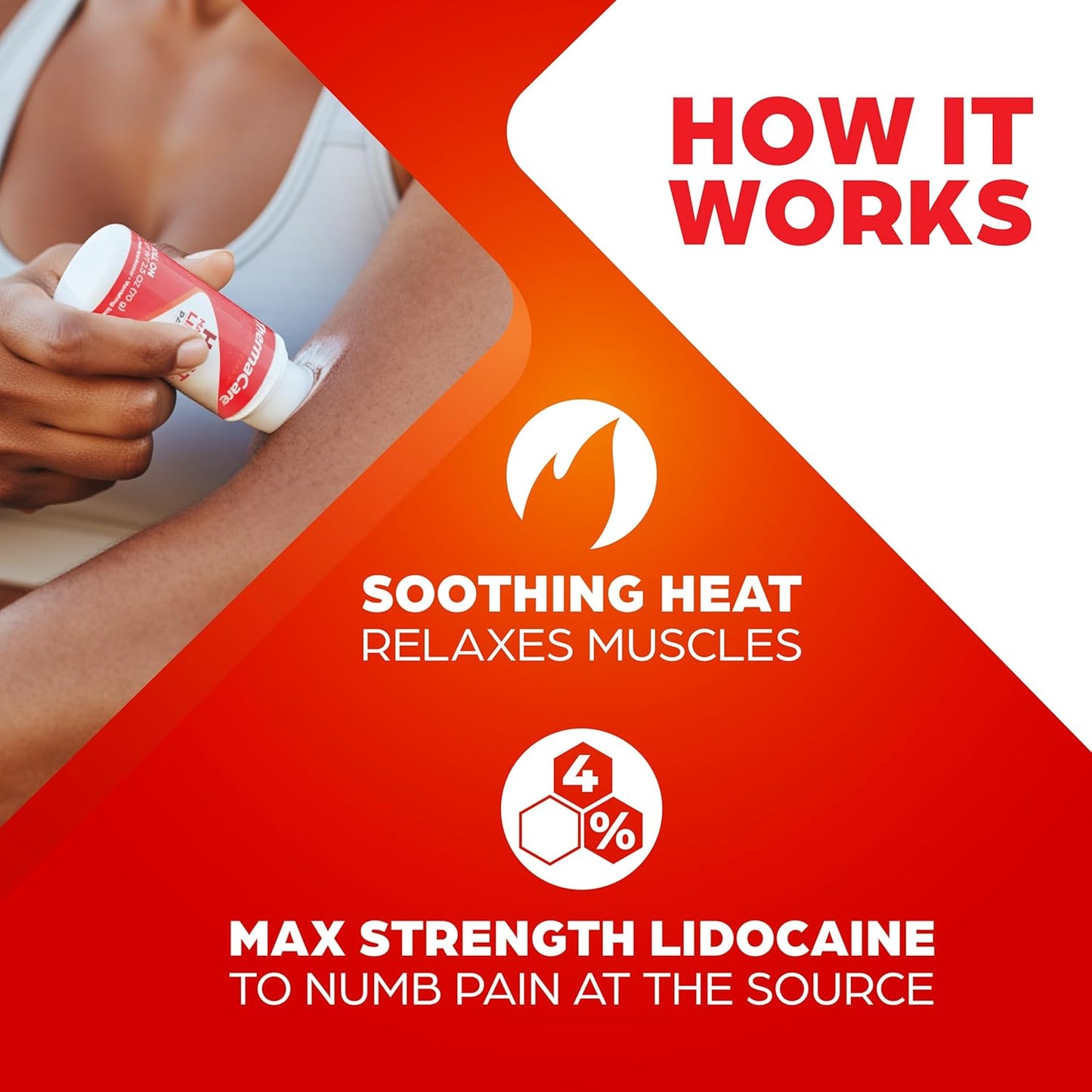 ThermaCare Heat + Max Strength 4% Lidocaine Roll-On - Dual Action Pain Relief for Back, Neck, Muscle, & Joint Pain - Warming Topical Analgesic, No-Mess Roll-On for Daily Pain Relief & Comfort