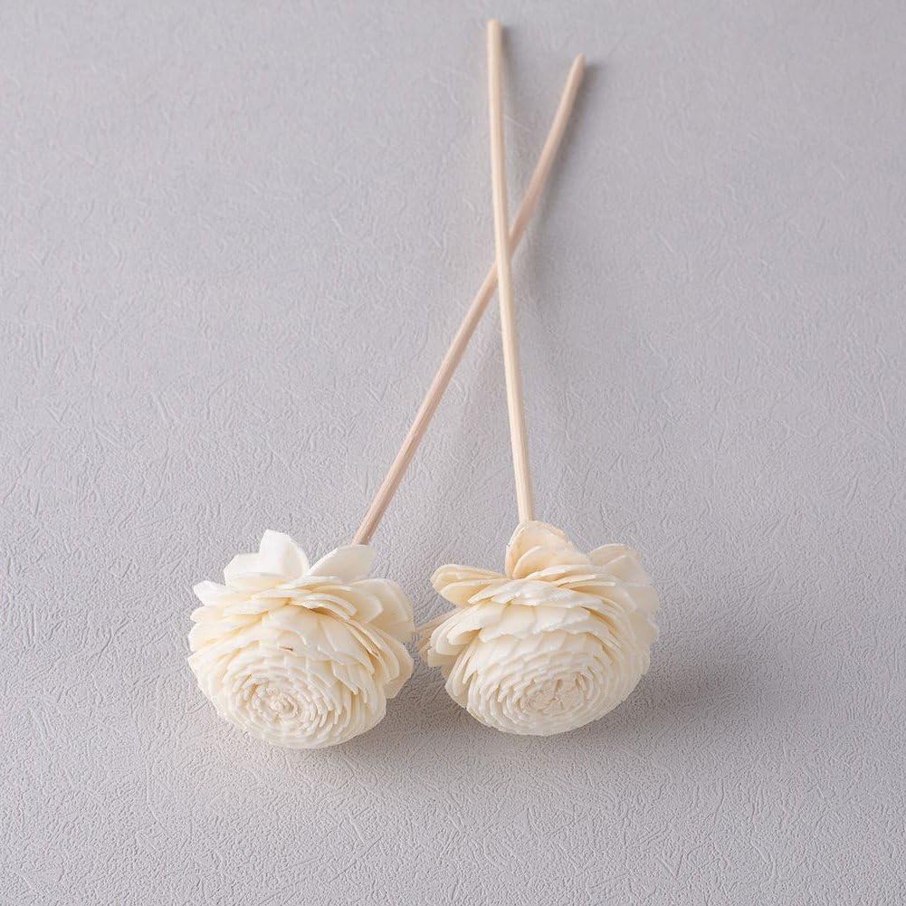 Reed Diffuser Sticks Set, 9 Pcs Rattan Reed Fragrance Diffuser and Artificial Flower Replacement Refill Rattan Sticks for Home Office Decor