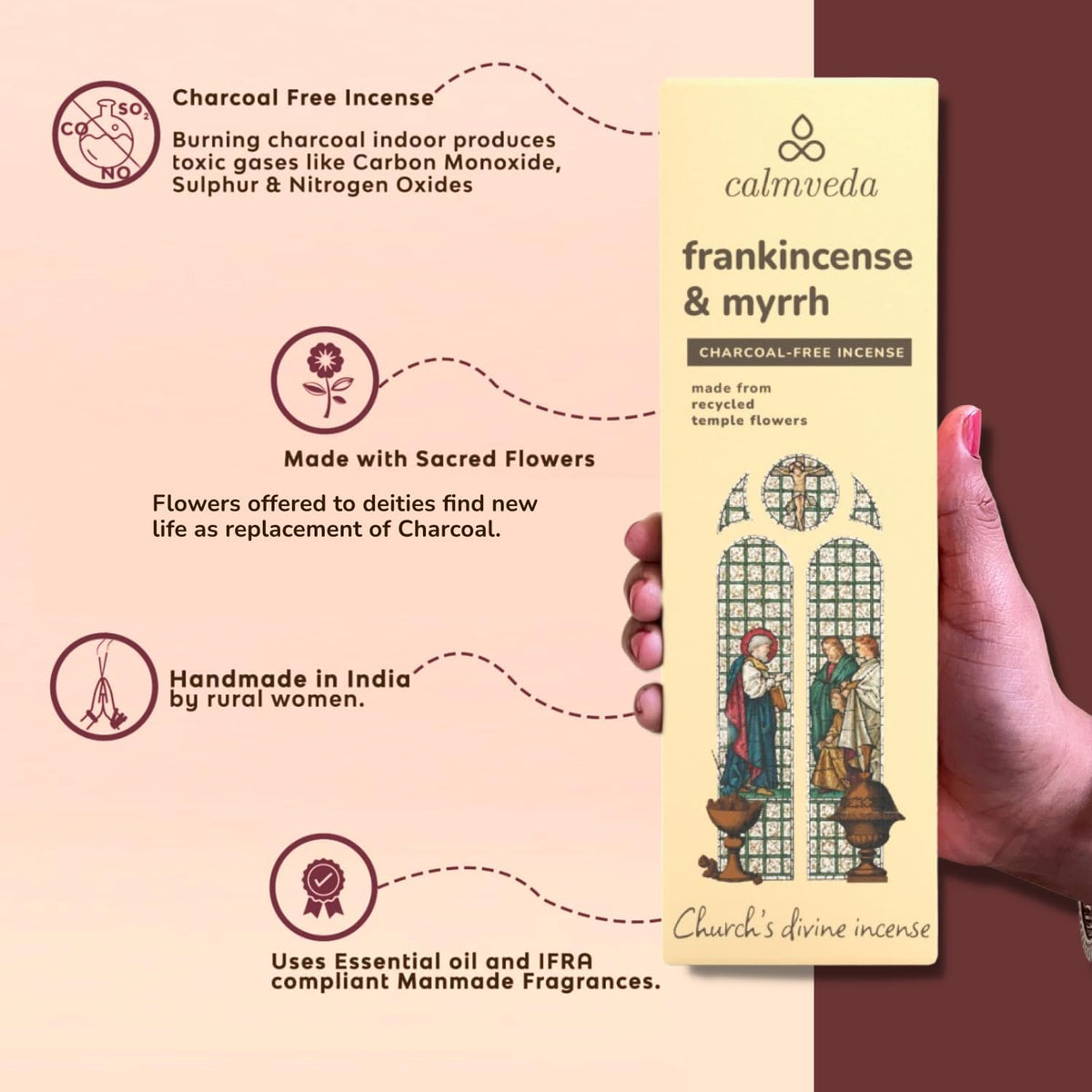 Church Frankincense and Myrrh Incense Sticks Oliban- 80 Pack