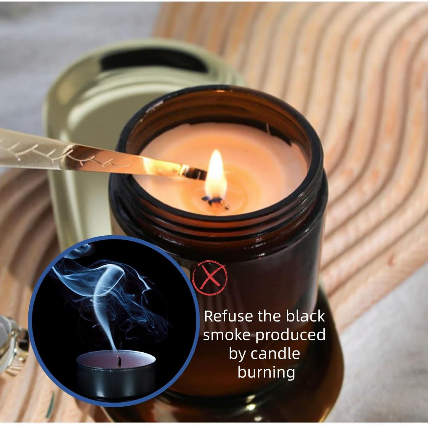 Candle Wick Trimmer and Candle Snuffer Hook Set, Copper-plated nickel material, Sharp Scissors for Precise Wick Trimming