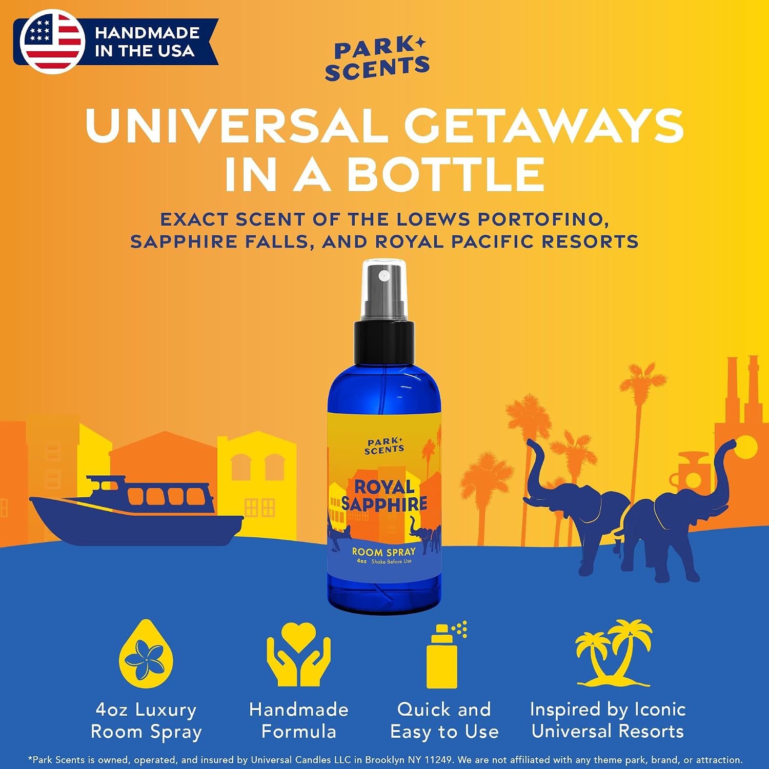 Park Scents Royal Sapphire – Theme Park Resort Hotel Fragrance Room Spray – Jasmine Citrus Amber Ylang Ylang – Luxury Air Freshener Spray – Birthday Gifts for Women, Sister, Hostess, Best Friend (4oz)