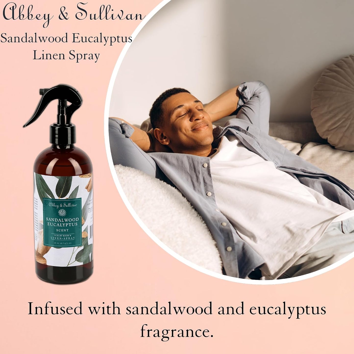 Abbey & Sullivan Linen Spray, Sandalwood Eucalyptus, 16 oz