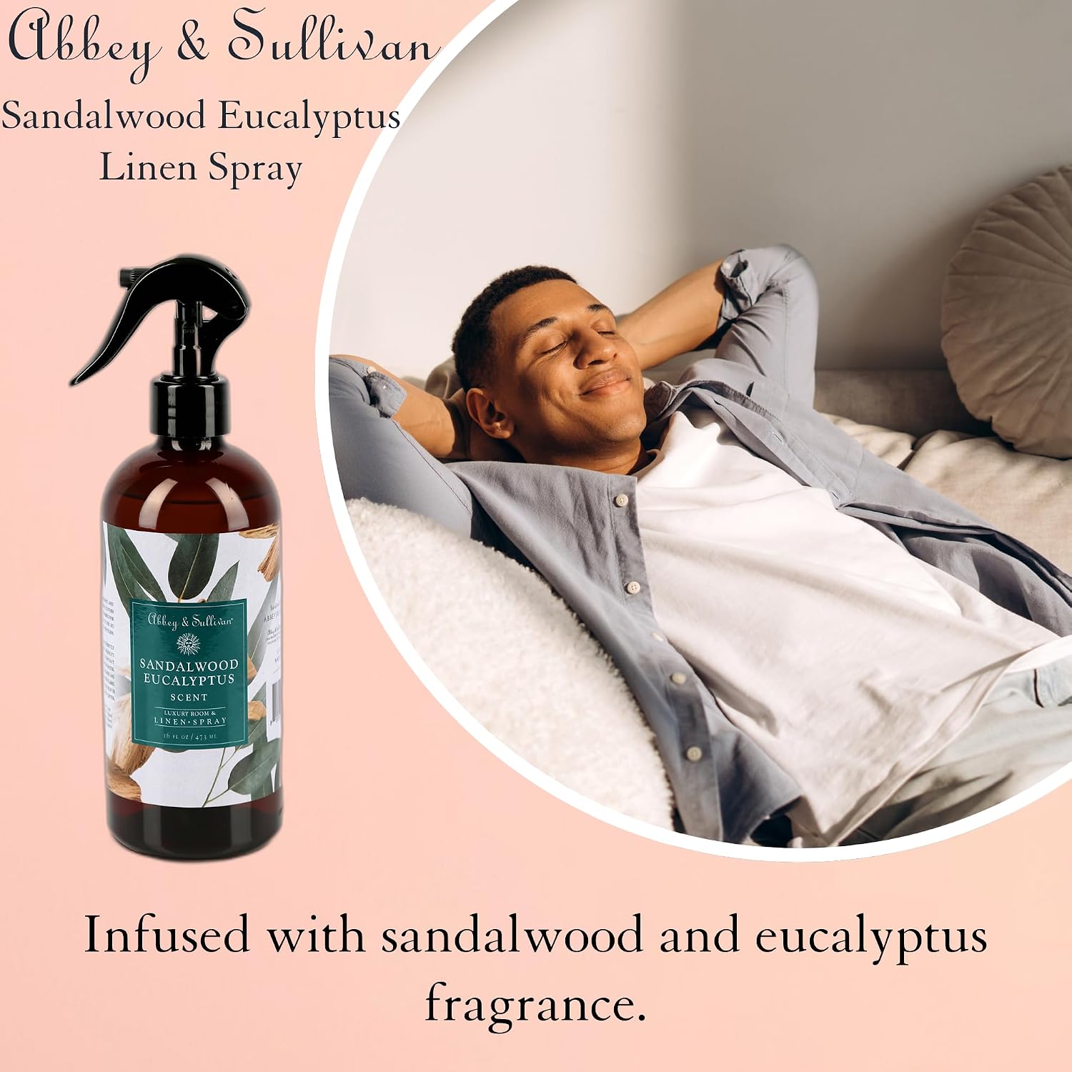 Abbey & Sullivan Linen Spray, Sandalwood Eucalyptus, 16 oz