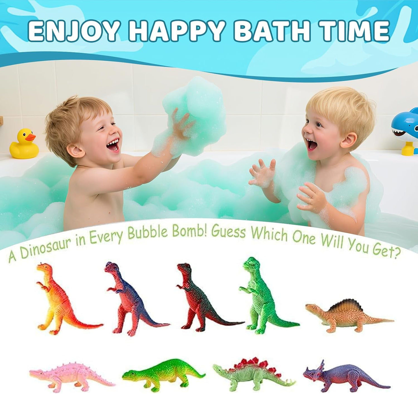 Bath Bombs for Kids with Surprise Dinosaur Toys Inside, XXXL Dinosaur Bath Bombs Gift, Birthday Gifts for Kids, Dino Eggs Filled Bath Toys for Boys 3 4 5 6 7