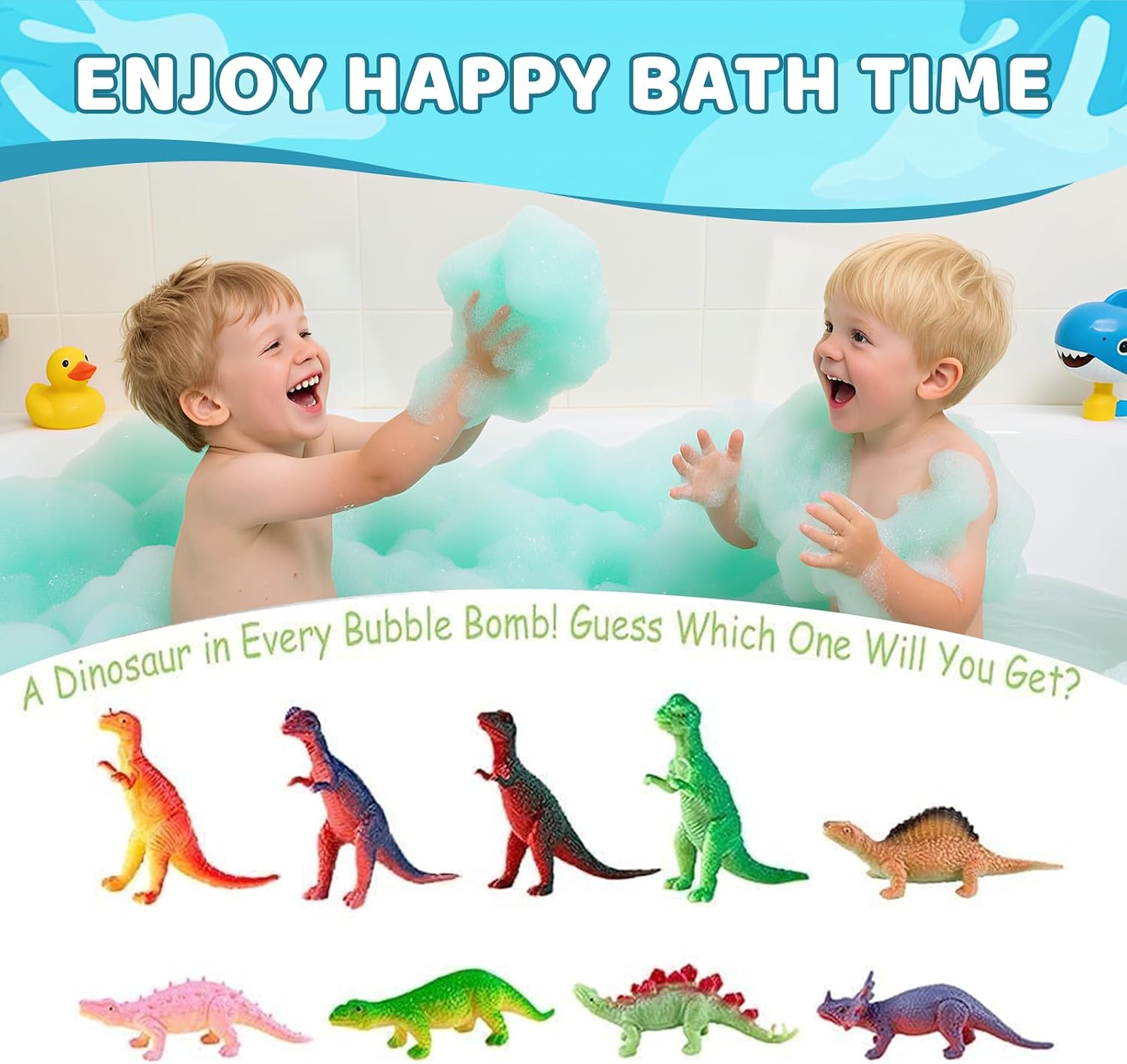 Bath Bombs for Kids with Surprise Dinosaur Toys Inside, XXXL Dinosaur Bath Bombs Gift, Birthday Gifts for Kids, Dino Eggs Filled Bath Toys for Boys 3 4 5 6 7