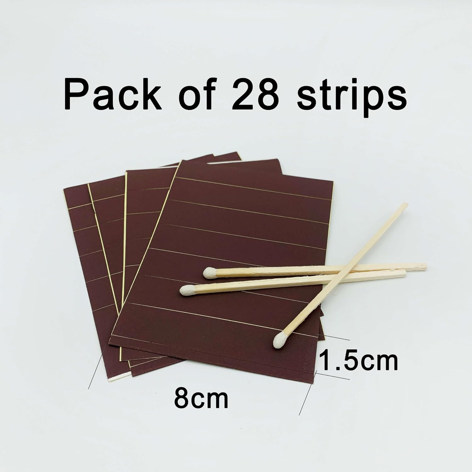 Match Striker Sticker, Reddish Brown Match Strike Paper with Adhesive Pre, 28 Pieces - Cut in Rectangular for for Safety Matches in Bell Jar (Reddish Brown)