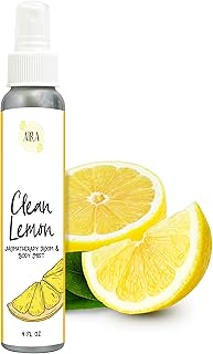Aira Mist Clean Lemon Organic Room Spray - Essential Oil Spray with Therapeutic Essential Oils of Lemon & Orange - Living Room Spray & Bathroom Spray Free of Alcohol & Parabens - 4 Ounces