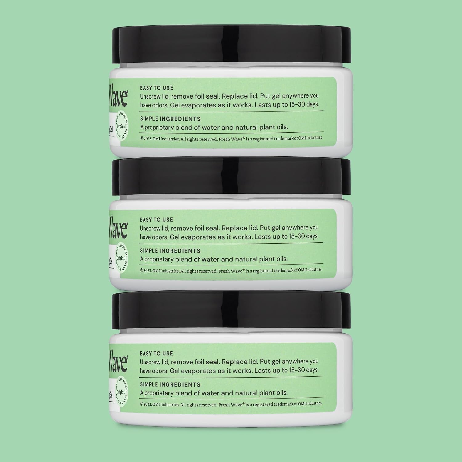 Fresh Wave Odor Removing Gel, 7 oz., Pack of 3 - Odor Absorbers for Home, Safer Odor Relief, Natural Plant-Based Odor Eliminator, Every 7 oz. lasts 15-30 Days, For Cooking, Trash & Pets
