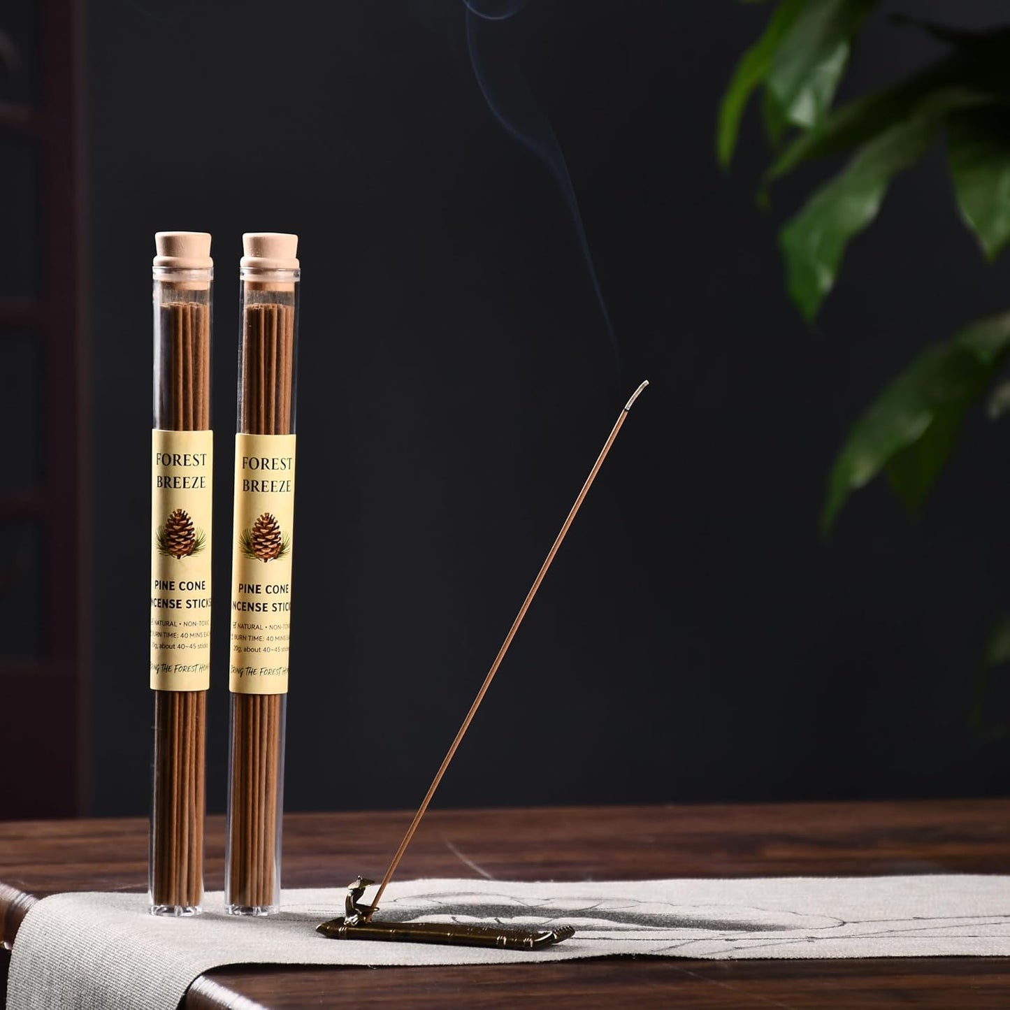 Pine Cone Incense Sticks-2 Tubes, Approx. 80-90 Sticks (40g)- Long Lasting 40 Mins Each - Pure Hand-Natural Incense Sticks for Meditation, Yoga, Relaxation & Home Fragrance Pine Cones Scent