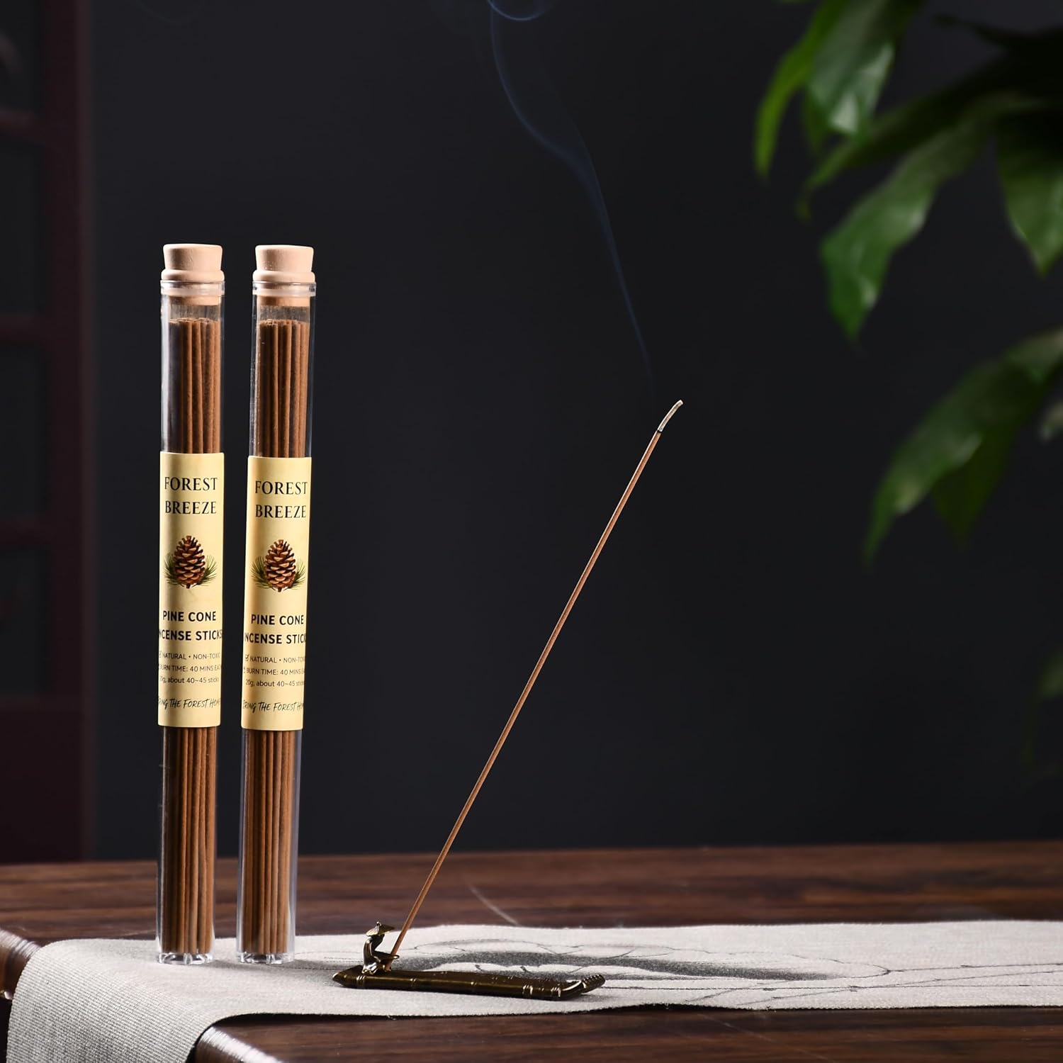 Pine Cone Incense Sticks-2 Tubes, Approx. 80-90 Sticks (40g)- Long Lasting 40 Mins Each - Pure Hand-Natural Incense Sticks for Meditation, Yoga, Relaxation & Home Fragrance Pine Cones Scent