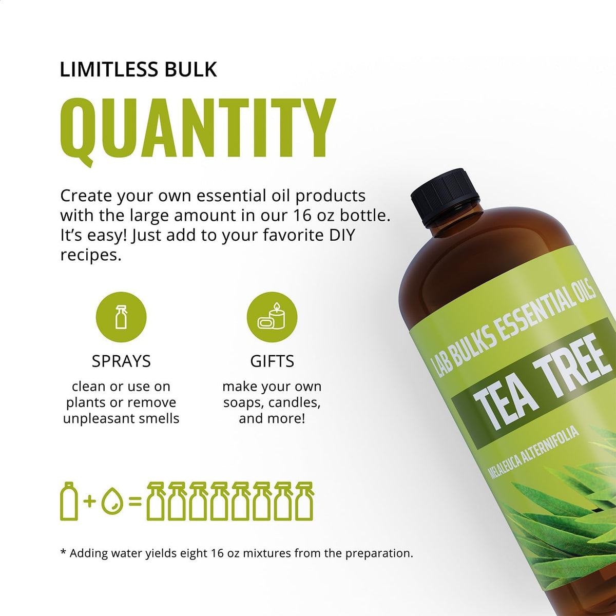 Lab Bulks Essential Oil Tea Tree 16 oz Bulk Bottle