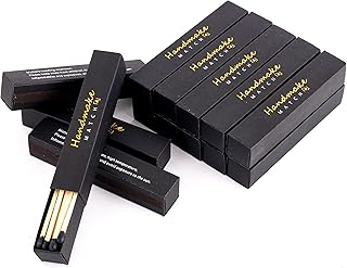 10 Decorative MatchesBoxes - 200Pcs 4'' Black Matches for Candles with Strike -Long Wooden Candle Match with BlackMatches Color Matches, SafetyMatches - 4'' Long Match for BBQ Grill