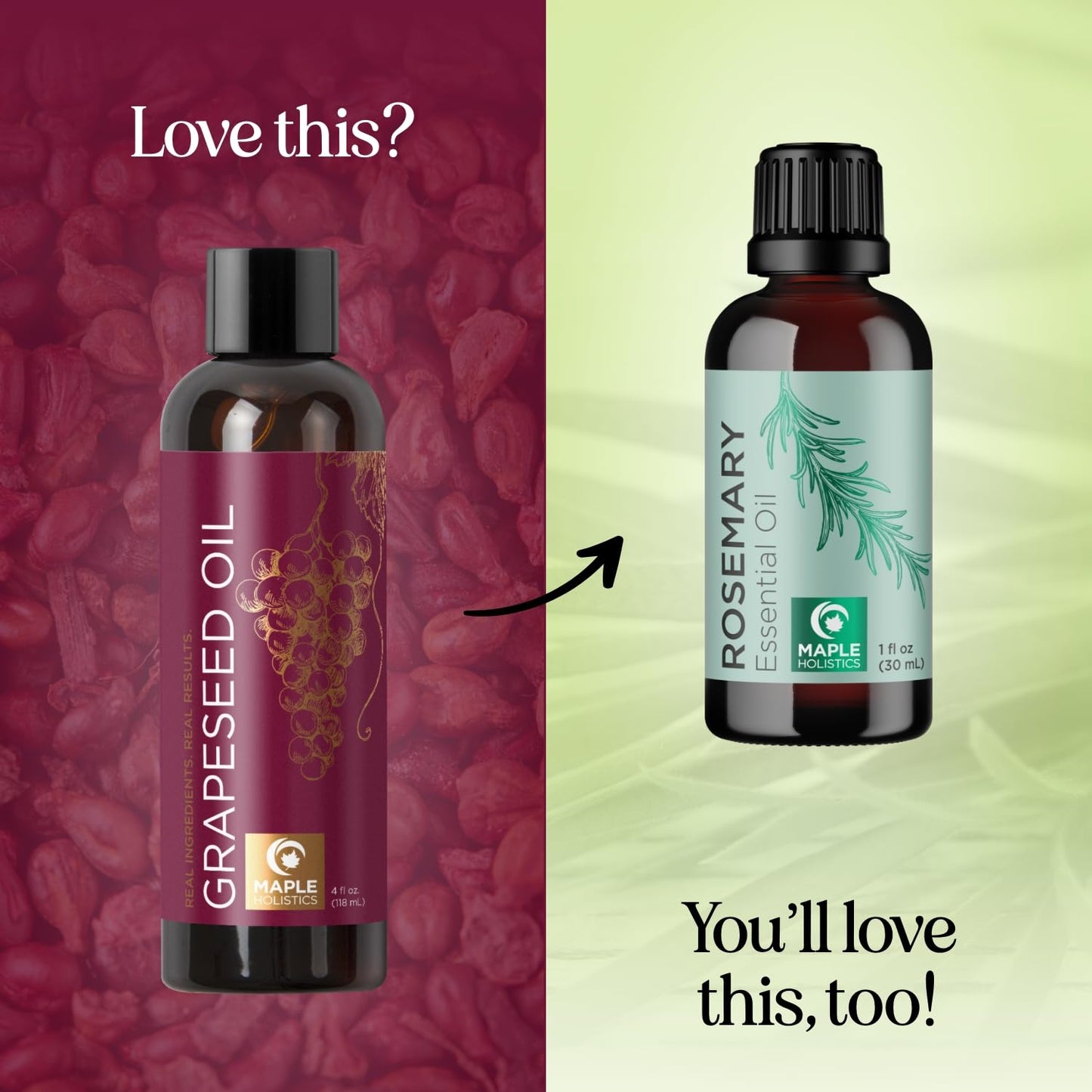 Pure Grapeseed Oil for Skin Care - Cold Pressed Grape Seed Oil Liquid for Skin with Moisturizing Carrier Oil for Essential Oils Mixing - Natural Vitamin E Anti Aging Body Oil for Dry Skin and Hair