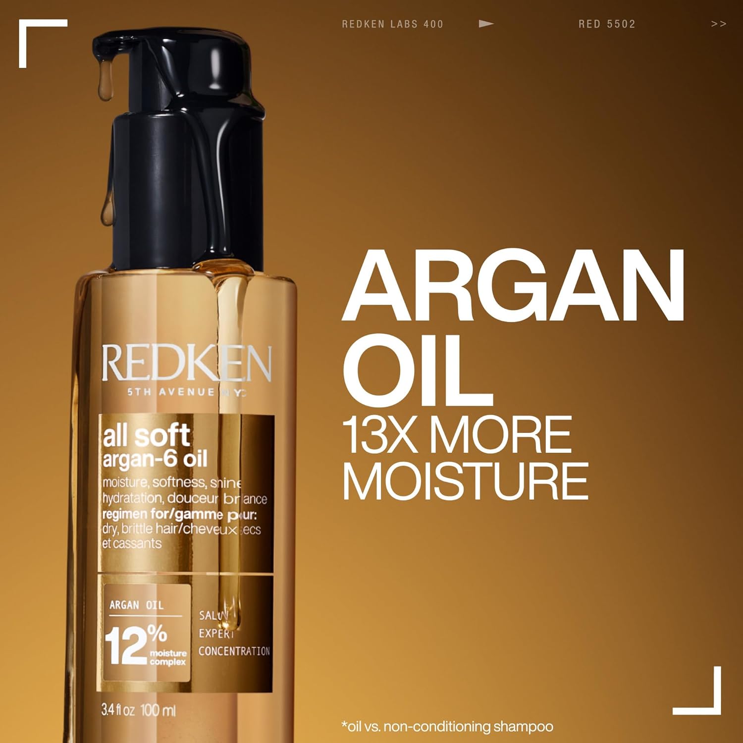 Redken All Soft Argan-6 Oil Treatment For Dry Hair - Deeply Conditions Hair, Adds Softness and Shine With Argan Oil