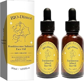 60 ML Frankincense Essential Oil,Organic Castor & Jojoba Oils for Face Anti-Aging Facial Moisturizer Serum,Natural Skincare Hydrates Skin Moisturizing (2 PCS)