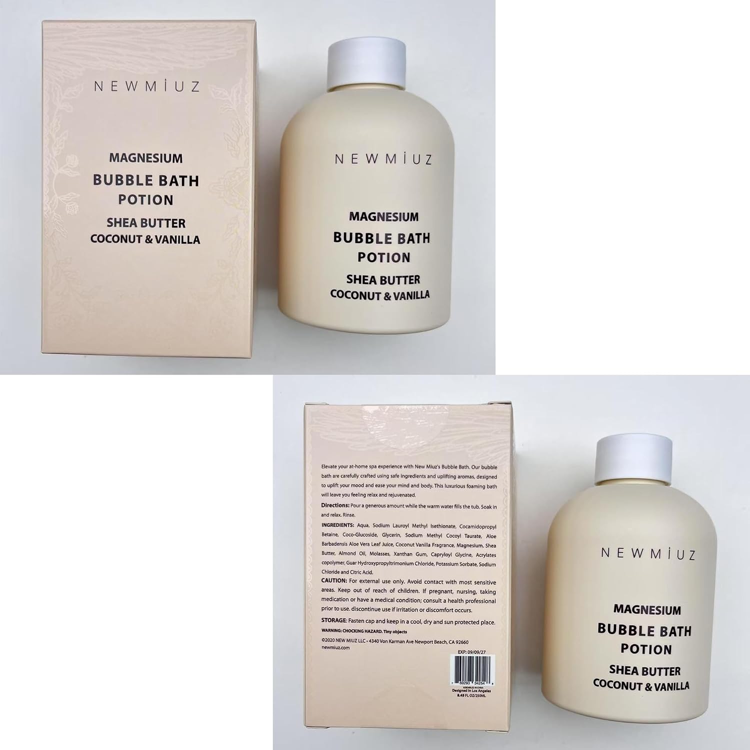 Magnesium Bubble Bath - Long Lasting Foaming Bubbles - Moisturizing - Shea Butter Coconut Vanilla - Relaxing Stress Relief - Calming Self Care Spa Gift for Birthday Christmas