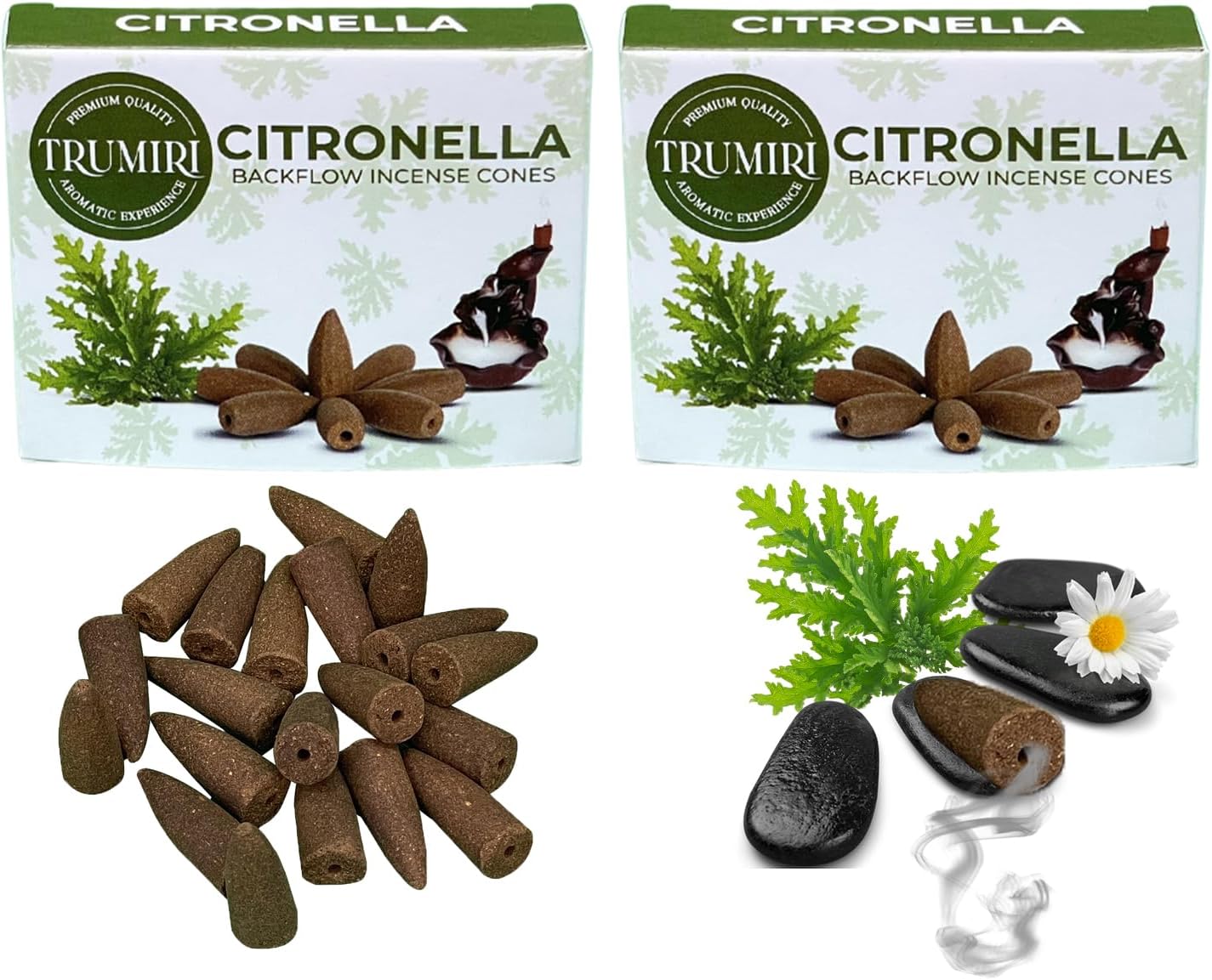 Citronella Backflow Incense Cones - 60 TotalIncense Waterfall Cones - 6 Packs (10 Each)