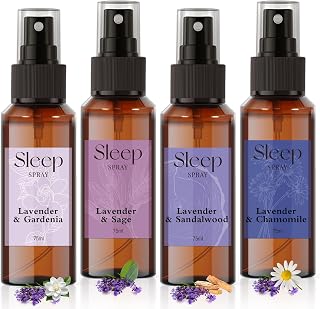 SCENTORINI Sleep Spray, 10.14 oz Pillow Spray for Sleep Calming, Lavender Essential Oil, 4 Pack Relaxing Aromatherapy Mist for Bedding, Liners, Room Spray Air Freshener