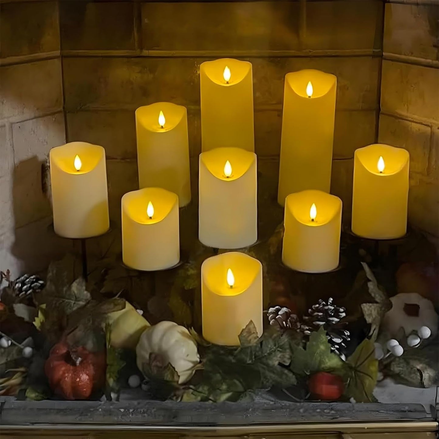 Fo32won Flameless Flickering Candles with Remote Timer, Set of 6 Ivory Led Battery Operated Candles for Home Decor Xmas Halloween (D3 x H3 3" 4" 5" 6" 7")