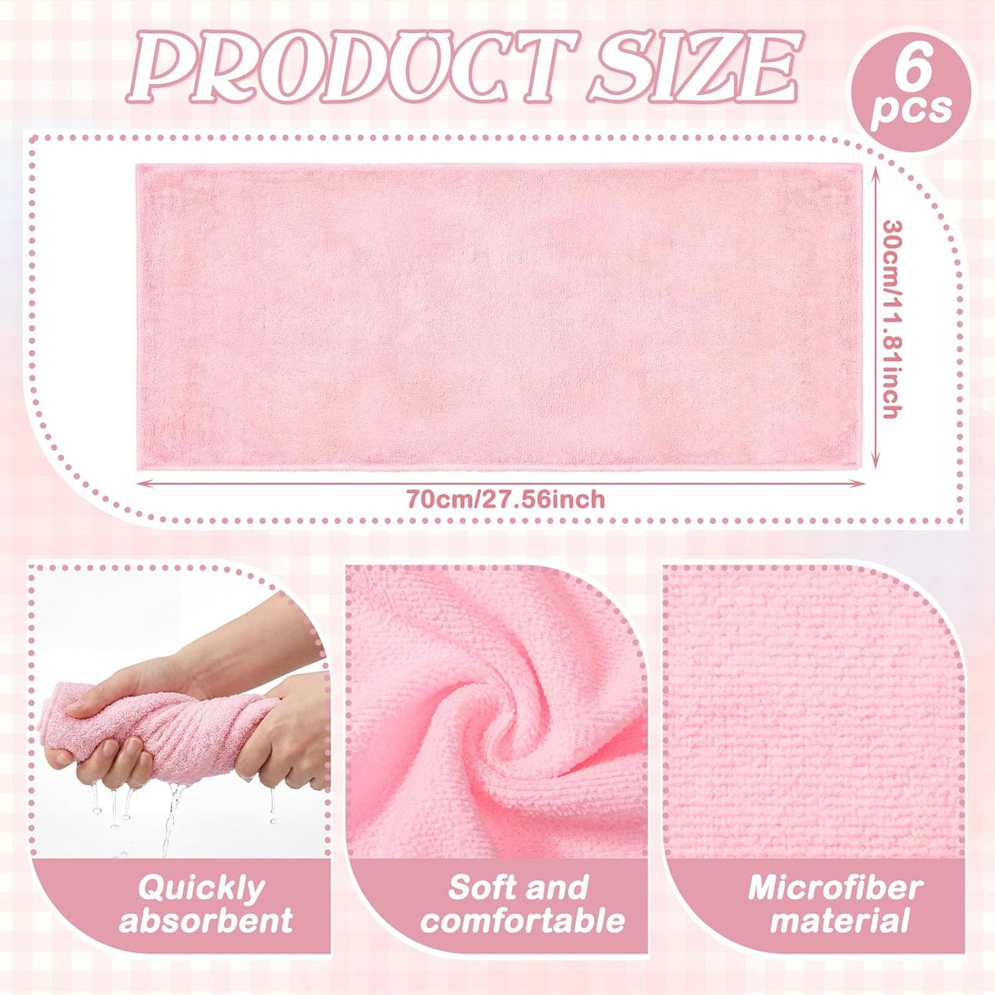 HunnmingRe 18 Pcs Foot Spa Kit for Pink Spa Sleepover Party Supplies with 6 Foldable Foot Soaking & 6 Towels & 6 Floor Mats Matching Ribbon for Women Gift