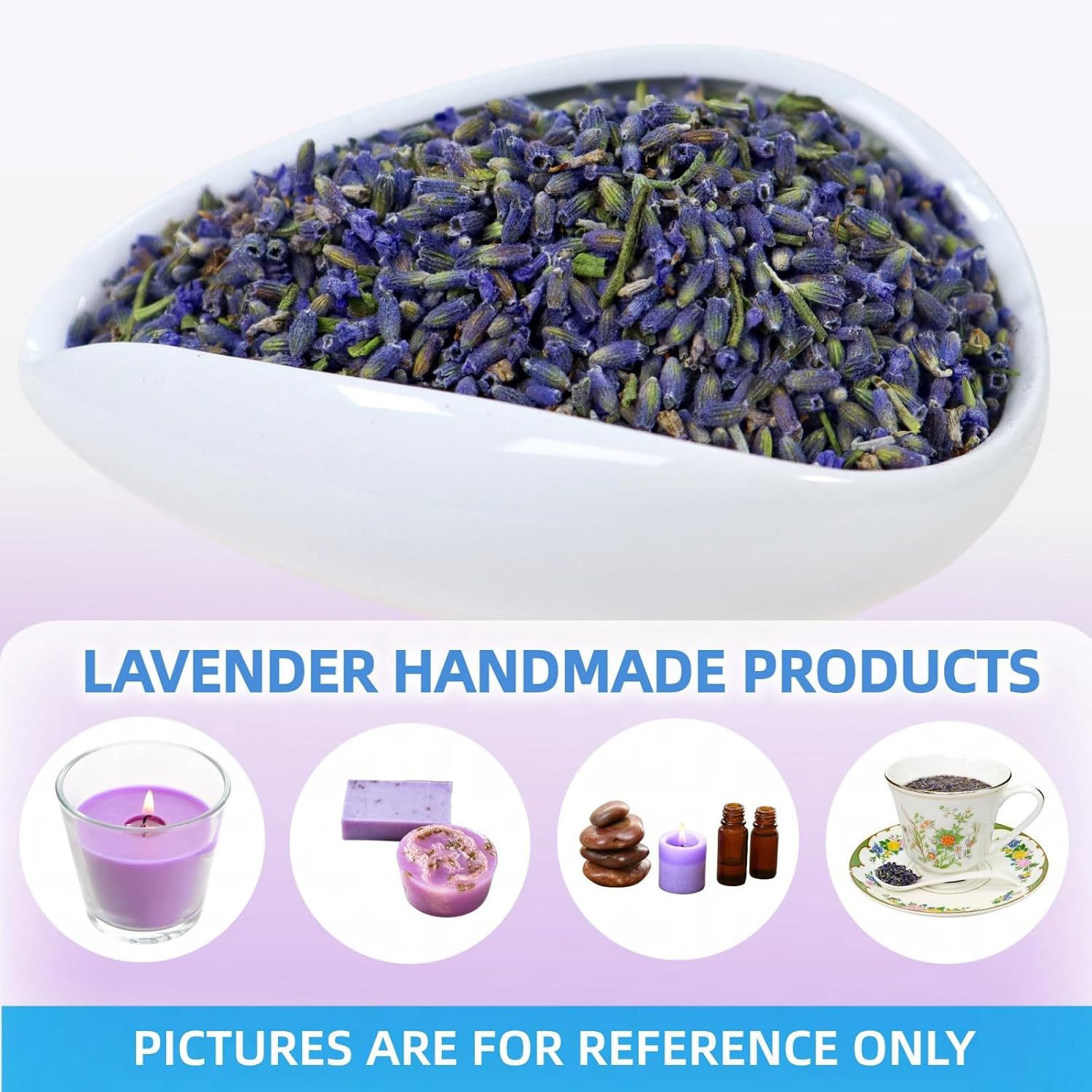 Dried Lavender Buds, Natural Lavender Flowers (7oz / 200g) for Weddings Parties Wardrobes Drawers Sachets Soap Making DIY Projects